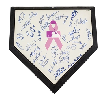 2008 Detroit Tigers Team Signed Mothers Day Home Plate (MLB Authenticated)